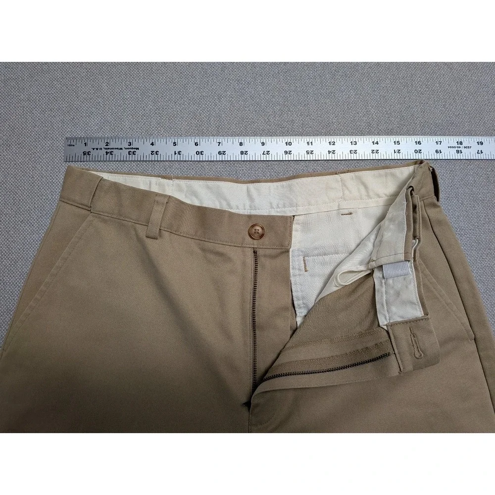 L.L.Bean Pants Men's Khaki 34x29 Chino Comfort Waist 100% Cotton Office Heavy